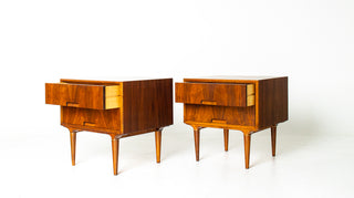 Pair of Svante Skogh Walnut Nightstands for Seffle Möbelfabrik, Sweden