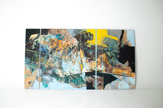Edward Reep “Reticular Series #8” Monumental Abstract Diptych, Oil on Canvas