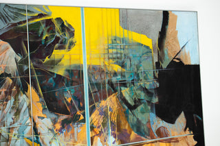 Edward Reep “Reticular Series #8” Monumental Abstract Diptych, Oil on Canvas