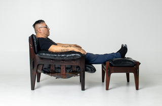 Sergio Rodrigues “Mischievous” Chair and Ottoman, Brazil