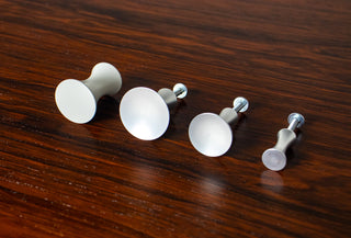 George Nelson Thin Edge Small “Apple Core” Drawer Pull – White Powder-Coated Aluminum