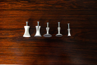 George Nelson Thin Edge Small “Apple Core” Drawer Pull – White Powder-Coated Aluminum