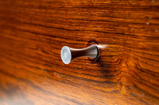 George Nelson Thin Edge Small “Apple Core” Drawer Pull – White Powder-Coated Aluminum