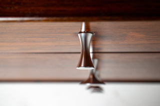 George Nelson Thin Edge Small “Apple Core” Drawer Pull – White Powder-Coated Aluminum