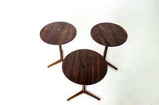 Handcrafted Mid Century Modern Walnut Lollipop Side Table - Hobbs Modern Original