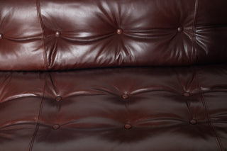 Soriana Love Seat Sofa and Ottoman in New Leather by Afra & Tobia Scarpa for Cassina