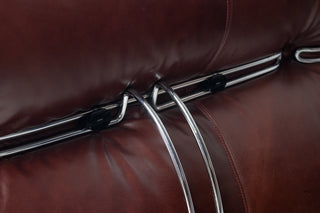 Soriana Love Seat Sofa and Ottoman in New Leather by Afra & Tobia Scarpa for Cassina