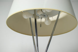 Pair of T.H. Robsjohn-Gibbings Chrome Tripod Floor Lamps