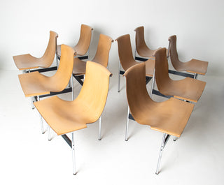 Set of Ten T Dining Chairs by Katavolos, Littell, &  Kelley For Laverne International