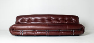 Afra & Tobia Scarpa for Cassina “Soriana” Four-Seat Sofa & Ottoman in New Oxblood Leather