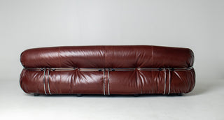 Afra & Tobia Scarpa for Cassina “Soriana” Four-Seat Sofa & Ottoman in New Oxblood Leather