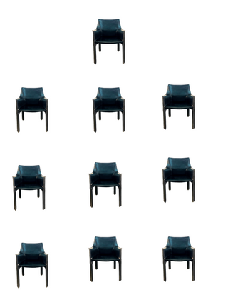 Set of Ten Mario Bellini Cab Dinning Chairs for Cassina
