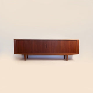 Poul Hundevad Danish Teak Credenza with Tambour Doors