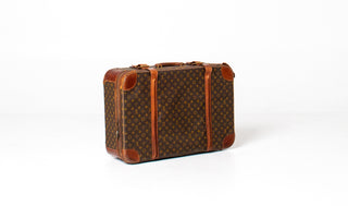 Vintage Louis Vuitton Monogram Canvas Suitcases – Set of Two with Original Saks Fifth Avenue Louis Vuitton Catalog
