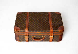 Vintage Louis Vuitton Monogram Canvas Suitcases – Set of Two with Original Saks Fifth Avenue Louis Vuitton Catalog