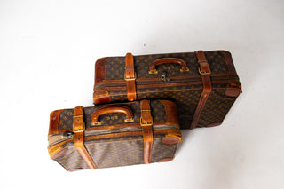 Vintage Louis Vuitton Monogram Canvas Suitcases – Set of Two with Original Saks Fifth Avenue Louis Vuitton Catalog