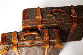 Vintage Louis Vuitton Monogram Canvas Suitcases – Set of Two with Original Saks Fifth Avenue Louis Vuitton Catalog