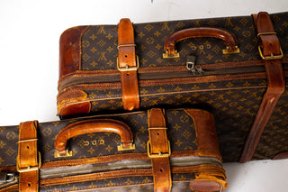 Vintage Louis Vuitton Monogram Canvas Suitcases – Set of Two with Original Saks Fifth Avenue Louis Vuitton Catalog