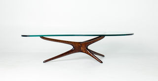Rare Vladimir Kagan Tri-Symmetric Walnut Coffee Table