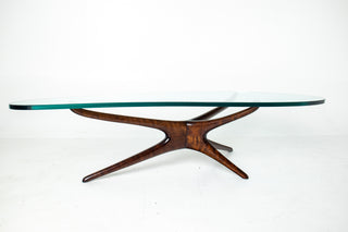 Rare Vladimir Kagan Tri-Symmetric Walnut Coffee Table