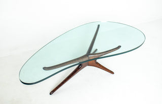 Rare Vladimir Kagan Tri-Symmetric Walnut Coffee Table