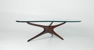 Rare Vladimir Kagan Tri-Symmetric Walnut Coffee Table