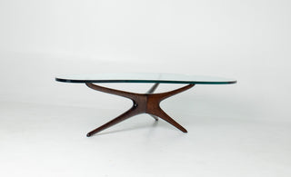 Rare Vladimir Kagan Tri-Symmetric Walnut Coffee Table