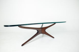 Rare Vladimir Kagan Tri-Symmetric Walnut Coffee Table