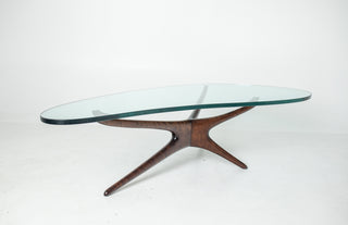 Rare Vladimir Kagan Tri-Symmetric Walnut Coffee Table