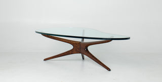 Rare Vladimir Kagan Tri-Symmetric Walnut Coffee Table