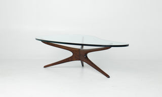 Rare Vladimir Kagan Tri-Symmetric Walnut Coffee Table