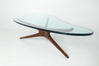 Rare Vladimir Kagan Tri-Symmetric Walnut Coffee Table