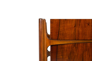 William Hinn Sculpted Walnut 8 Drawer Dresser, Made in Sweden, Circa 1950s