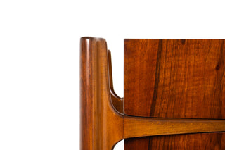 William Hinn Sculpted Walnut 8 Drawer Dresser, Made in Sweden, Circa 1950s