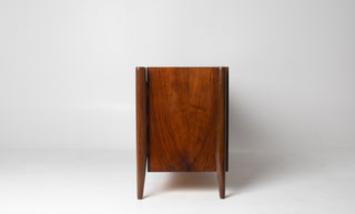 William Hinn Sculpted Walnut 8 Drawer Dresser, Made in Sweden, Circa 1950s