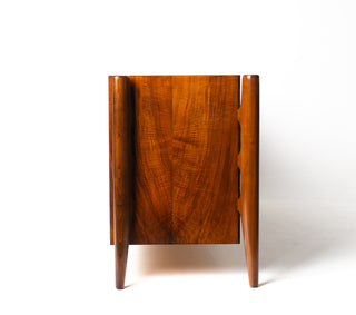 William Hinn Sculpted Walnut 8 Drawer Dresser, Made in Sweden, Circa 1950s