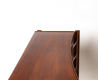 William Hinn Sculpted Walnut 8 Drawer Dresser, Made in Sweden, Circa 1950s