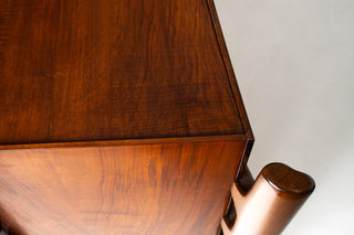 William Hinn Sculpted Walnut 8 Drawer Dresser, Made in Sweden, Circa 1950s