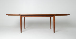 Johannes Andersen Danish Modern Teak Draw Leaf Dining Table