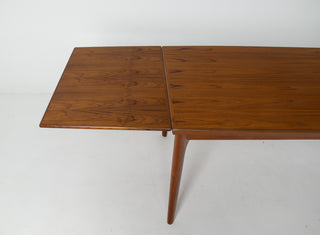Johannes Andersen Danish Modern Teak Draw Leaf Dining Table