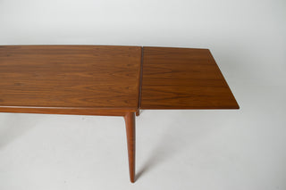 Johannes Andersen Danish Modern Teak Draw Leaf Dining Table