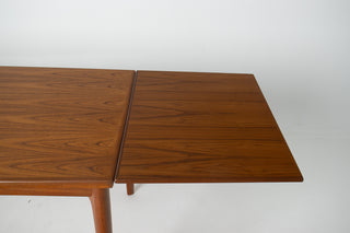 Johannes Andersen Danish Modern Teak Draw Leaf Dining Table