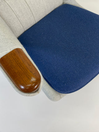 Hans Wegner Papa Bear Chair and Ottoman by AP Stolen circa 1950's