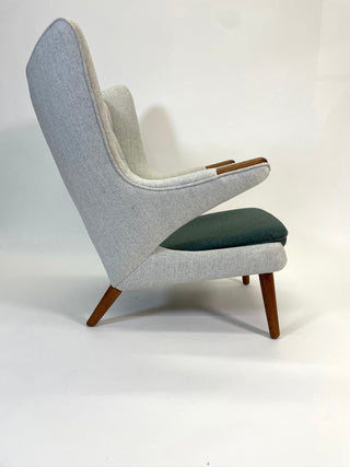 Hans Wegner Papa Bear Chair and Ottoman by AP Stolen circa 1950's